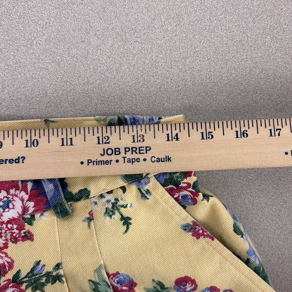 Vintage Willowbend Shorts Womens 14 Yellow Floral High Rise Cotton Made USA 90s - Picture 10 of 13
